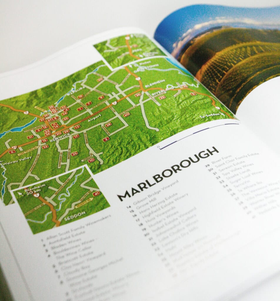 NZ Wine Map Design & Illustration, Marlborough
