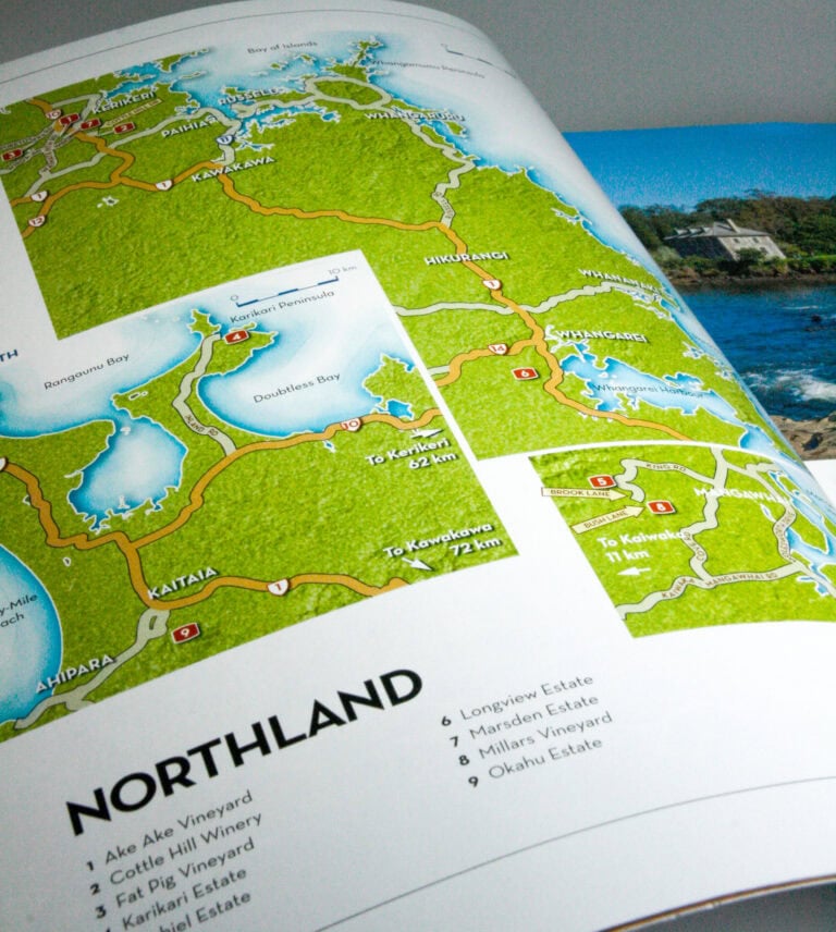 NZ Wine Map Design & Illustration, Northland