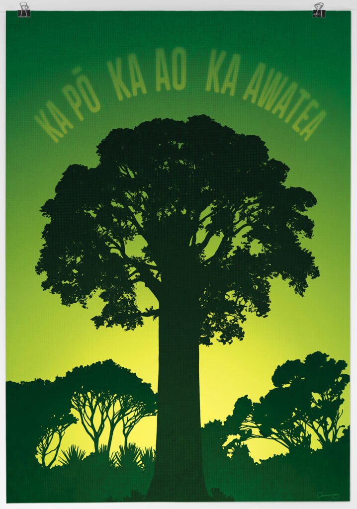 Ka Pō, Ka Ao, Ka Awatea, poster for Greens fundraising project