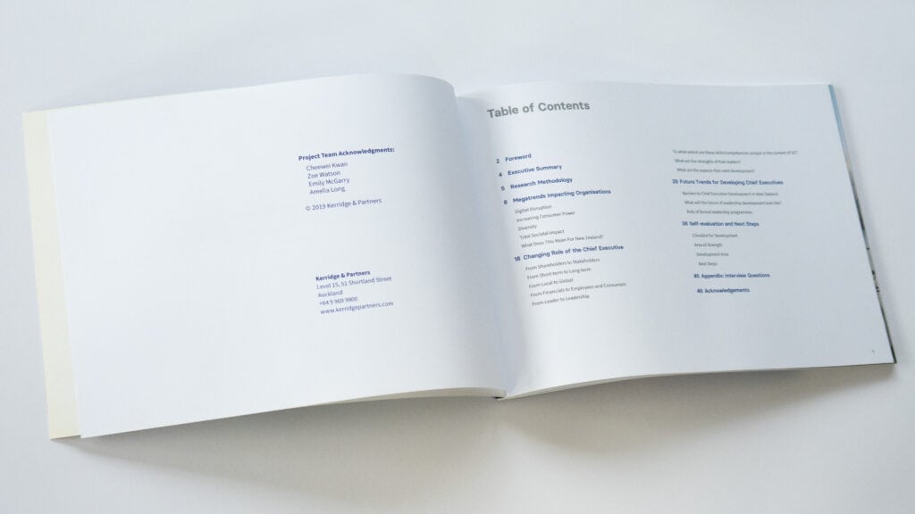 Table of Contents: Kerridge & Partners
