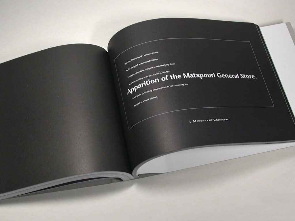 Matapouri poem typography in the Station of Earth-Bound Ghosts book