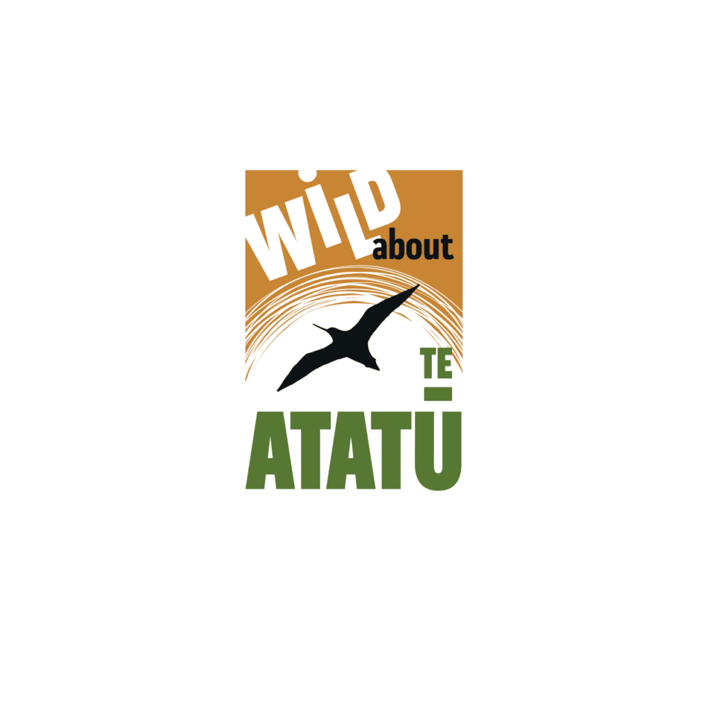 Wild About Te Atatù, conservation project branding, graphic identity featuring Kuaka in flight