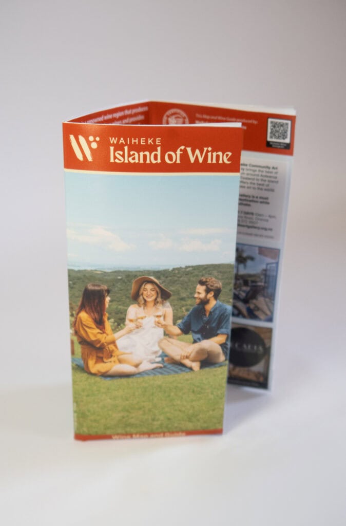 Waiheke Island of Wine visitors' guide fold-out map and booklet